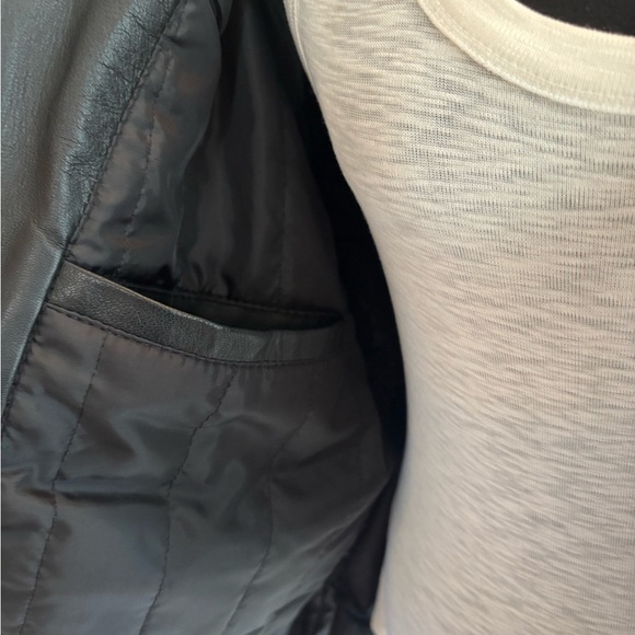 Black Leather Jacket with Silver Zippers - Picture 9 of 16